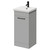 Napoli Gloss Grey Pearl 400mm Floor Standing Vanity Unit with 1 Tap Hole Glide Basin and Single Door with Matt Black Handle Right Hand View