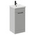 Napoli Gloss Grey Pearl 400mm Floor Standing Vanity Unit with 1 Tap Hole Glide Basin and Single Door with Matt Black Handle Left Hand View