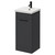 Napoli Gloss Grey 400mm Floor Standing Vanity Unit with 1 Tap Hole Glide Basin and Single Door with Matt Black Handle Right Hand View