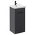 Napoli Gloss Grey 400mm Floor Standing Vanity Unit with 1 Tap Hole Glide Basin and Single Door with Matt Black Handle Left Hand View