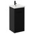 Napoli Nero Oak 400mm Floor Standing Vanity Unit with 1 Tap Hole Glide Basin and Single Door with Matt Black Handle Left Hand View