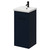 Napoli Deep Blue 400mm Floor Standing Vanity Unit with 1 Tap Hole Glide Basin and Single Door with Matt Black Handle Right Hand View