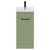 Napoli Olive Green 400mm Floor Standing Vanity Unit with 1 Tap Hole Glide Basin and Single Door with Matt Black Handle View from Front
