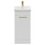 Napoli Gloss White 400mm Floor Standing Vanity Unit with 1 Tap Hole Glide Basin and Single Door with Brushed Brass Handle View from Front