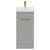 Napoli Gloss Grey Pearl 400mm Floor Standing Vanity Unit with 1 Tap Hole Glide Basin and Single Door with Brushed Brass Handle View from Front