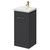 Napoli Gloss Grey 400mm Floor Standing Vanity Unit with 1 Tap Hole Glide Basin and Single Door with Brushed Brass Handle Right Hand View