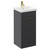 Napoli Gloss Grey 400mm Floor Standing Vanity Unit with 1 Tap Hole Glide Basin and Single Door with Brushed Brass Handle Left Hand View