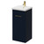 Napoli Deep Blue 400mm Floor Standing Vanity Unit with 1 Tap Hole Glide Basin and Single Door with Brushed Brass Handle Right Hand View