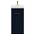Napoli Deep Blue 400mm Floor Standing Vanity Unit with 1 Tap Hole Glide Basin and Single Door with Brushed Brass Handle View from Front
