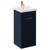 Napoli Deep Blue 400mm Floor Standing Vanity Unit with 1 Tap Hole Glide Basin and Single Door with Brushed Brass Handle Left Hand View