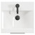 Napoli Gloss White 400mm Floor Standing Vanity Unit with 1 Tap Hole Glide Basin and Single Door with Gunmetal Grey Handle View from Top