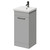 Napoli Gloss Grey Pearl 400mm Floor Standing Vanity Unit with 1 Tap Hole Glide Basin and Single Door with Gunmetal Grey Handle Right Hand View