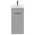 Napoli Gloss Grey Pearl 400mm Floor Standing Vanity Unit with 1 Tap Hole Glide Basin and Single Door with Gunmetal Grey Handle View from Front