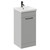 Napoli Gloss Grey Pearl 400mm Floor Standing Vanity Unit with 1 Tap Hole Glide Basin and Single Door with Gunmetal Grey Handle Left Hand View