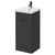 Napoli Gloss Grey 400mm Floor Standing Vanity Unit with 1 Tap Hole Glide Basin and Single Door with Gunmetal Grey Handle Right Hand View