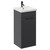 Napoli Gloss Grey 400mm Floor Standing Vanity Unit with 1 Tap Hole Glide Basin and Single Door with Gunmetal Grey Handle Left Hand View