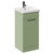 Napoli Olive Green 400mm Floor Standing Vanity Unit with 1 Tap Hole Glide Basin and Single Door with Gunmetal Grey Handle Left Hand View