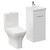 Napoli Gloss White 400mm Vanity Unit and Toilet Suite including Kingston Rimless Close Coupled Toilet and Floor Standing Vanity Unit with Single Door and Chrome Handle Left Hand View