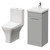 Napoli Gloss Grey Pearl 400mm Vanity Unit and Toilet Suite including Kingston Rimless Close Coupled Toilet and Floor Standing Vanity Unit with Single Door and Chrome Handle Right Hand View