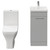 Napoli Gloss Grey Pearl 400mm Vanity Unit and Toilet Suite including Kingston Rimless Close Coupled Toilet and Floor Standing Vanity Unit with Single Door and Chrome Handle View from Front