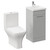 Napoli Gloss Grey Pearl 400mm Vanity Unit and Toilet Suite including Kingston Rimless Close Coupled Toilet and Floor Standing Vanity Unit with Single Door and Chrome Handle Left Hand View