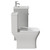 Napoli Gloss Grey Pearl 400mm Vanity Unit and Toilet Suite including Kingston Rimless Close Coupled Toilet and Floor Standing Vanity Unit with Single Door and Chrome Handle View from Side