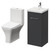 Napoli Gloss Grey 400mm Vanity Unit and Toilet Suite including Kingston Rimless Close Coupled Toilet and Floor Standing Vanity Unit with Single Door and Chrome Handle Right Hand View
