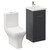 Napoli Gloss Grey 400mm Vanity Unit and Toilet Suite including Kingston Rimless Close Coupled Toilet and Floor Standing Vanity Unit with Single Door and Chrome Handle Left Hand View