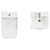 Napoli Gloss Grey 400mm Vanity Unit and Toilet Suite including Kingston Rimless Close Coupled Toilet and Floor Standing Vanity Unit with Single Door and Chrome Handle View from Top