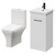 Napoli Gloss White 400mm Vanity Unit and Toilet Suite including Kingston Rimless Close Coupled Toilet and Floor Standing Vanity Unit with Single Door and Matt Black Handle Right Hand View