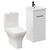 Napoli Gloss White 400mm Vanity Unit and Toilet Suite including Kingston Rimless Close Coupled Toilet and Floor Standing Vanity Unit with Single Door and Matt Black Handle Left Hand View