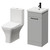 Napoli Gloss Grey Pearl 400mm Vanity Unit and Toilet Suite including Kingston Rimless Close Coupled Toilet and Floor Standing Vanity Unit with Single Door and Matt Black Handle Right Hand View