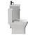 Napoli Gloss Grey Pearl 400mm Vanity Unit and Toilet Suite including Kingston Rimless Close Coupled Toilet and Floor Standing Vanity Unit with Single Door and Matt Black Handle View from Side