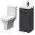 Napoli Gloss Grey 400mm Vanity Unit and Toilet Suite including Kingston Rimless Close Coupled Toilet and Floor Standing Vanity Unit with Single Door and Matt Black Handle Right Hand View