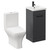 Napoli Gloss Grey 400mm Vanity Unit and Toilet Suite including Kingston Rimless Close Coupled Toilet and Floor Standing Vanity Unit with Single Door and Matt Black Handle Left Hand View