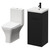 Napoli Nero Oak 400mm Vanity Unit and Toilet Suite including Kingston Rimless Close Coupled Toilet and Floor Standing Vanity Unit with Single Door and Matt Black Handle Right Hand View
