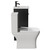Napoli Nero Oak 400mm Vanity Unit and Toilet Suite including Kingston Rimless Close Coupled Toilet and Floor Standing Vanity Unit with Single Door and Matt Black Handle View from Side