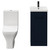 Napoli Deep Blue 400mm Vanity Unit and Toilet Suite including Kingston Rimless Close Coupled Toilet and Floor Standing Vanity Unit with Single Door and Matt Black Handle View from Front