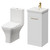 Napoli Gloss White 400mm Vanity Unit and Toilet Suite including Kingston Rimless Close Coupled Toilet and Floor Standing Vanity Unit with Single Door and Brushed Brass Handle Right Hand View