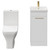 Napoli Gloss White 400mm Vanity Unit and Toilet Suite including Kingston Rimless Close Coupled Toilet and Floor Standing Vanity Unit with Single Door and Brushed Brass Handle View from Front