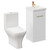 Napoli Gloss White 400mm Vanity Unit and Toilet Suite including Kingston Rimless Close Coupled Toilet and Floor Standing Vanity Unit with Single Door and Brushed Brass Handle Left Hand View