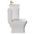Napoli Gloss White 400mm Vanity Unit and Toilet Suite including Kingston Rimless Close Coupled Toilet and Floor Standing Vanity Unit with Single Door and Brushed Brass Handle View from Side