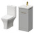 Napoli Gloss Grey Pearl 400mm Vanity Unit and Toilet Suite including Kingston Rimless Close Coupled Toilet and Floor Standing Vanity Unit with Single Door and Brushed Brass Handle Right Hand View