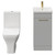 Napoli Gloss Grey Pearl 400mm Vanity Unit and Toilet Suite including Kingston Rimless Close Coupled Toilet and Floor Standing Vanity Unit with Single Door and Brushed Brass Handle View from Front