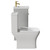 Napoli Gloss Grey Pearl 400mm Vanity Unit and Toilet Suite including Kingston Rimless Close Coupled Toilet and Floor Standing Vanity Unit with Single Door and Brushed Brass Handle View from Side