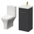 Napoli Gloss Grey 400mm Vanity Unit and Toilet Suite including Kingston Rimless Close Coupled Toilet and Floor Standing Vanity Unit with Single Door and Brushed Brass Handle Right Hand View