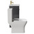 Napoli Gloss Grey 400mm Vanity Unit and Toilet Suite including Kingston Rimless Close Coupled Toilet and Floor Standing Vanity Unit with Single Door and Brushed Brass Handle View from Side