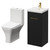 Napoli Nero Oak 400mm Vanity Unit and Toilet Suite including Kingston Rimless Close Coupled Toilet and Floor Standing Vanity Unit with Single Door and Brushed Brass Handle Right Hand View
