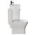 Napoli Gloss White 400mm Vanity Unit and Toilet Suite including Kingston Rimless Close Coupled Toilet and Floor Standing Vanity Unit with Single Door and Gunmetal Grey Handle View from Side