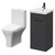 Napoli Gloss Grey 400mm Vanity Unit and Toilet Suite including Kingston Rimless Close Coupled Toilet and Floor Standing Vanity Unit with Single Door and Gunmetal Grey Handle Right Hand View